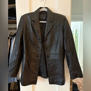 90’s Black Leather Jacket for Women
